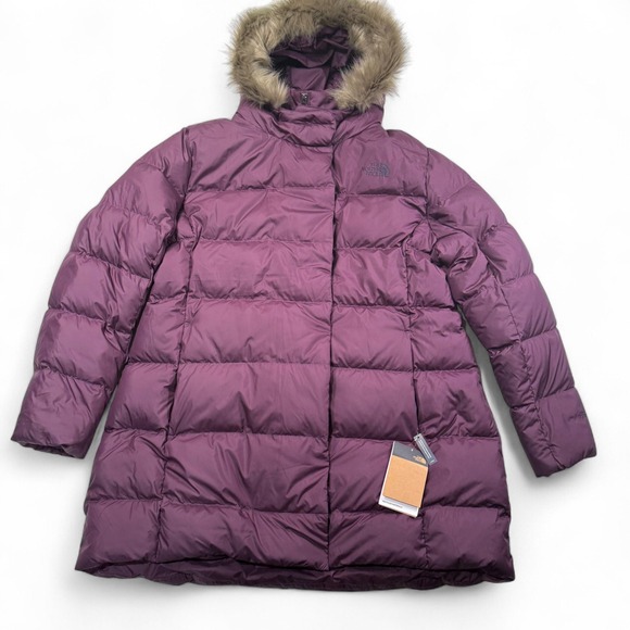 The North Face Dealio Down Parka Womens 3XL Hooded Winter Coat Blackberry NWT - Picture 1 of 16